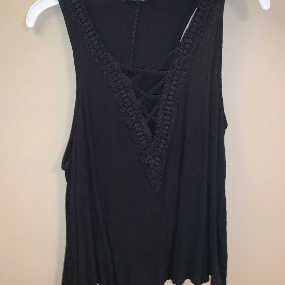 Cute black cross tank top